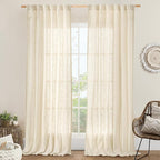 LAMIT Natural Linen Curtains 120 Inch by LAMIT