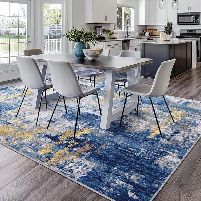 Washable Area Rugs 6'x8' Non-Slip Modern Abstract Soft - Image 2