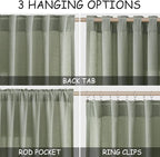 Desert Sage Linen Curtains for Living Room 94 Inches Long Light Filtering Semi - Image 2