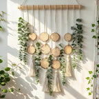 Fake Hanging Eucalyptus Wall Decor with Fake Greenery Leaves, Stems, and Wicker Ball, Artificial Eucalyptus Wall Hanging for Bathroom, Living Room, Bedroom Decor (24" L x 16" W)