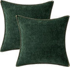 MIULEE Pack of 2 Christmas Pillow Covers 18x18 Inch Dark Green Farmhouse - Image 9