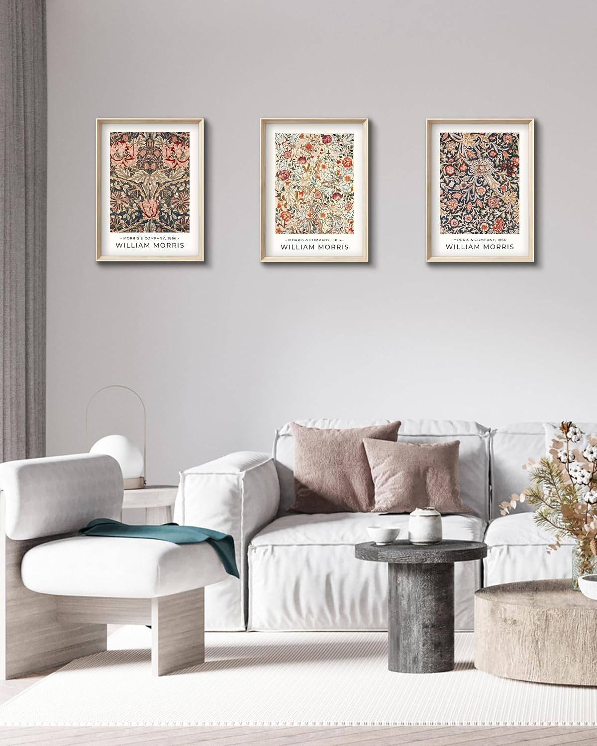 HesenDot William Morris Vintage Framed Wall Art, Floral Canvas Prints