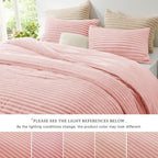 EXQ Home Fluffy Comforter Set Twin Size,2 Pieces Bed Set,Light Pink