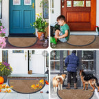 Smiry Half Circle Front Door Mat Outside Entrance, Heavy Duty Sturdy Natural - Image 7