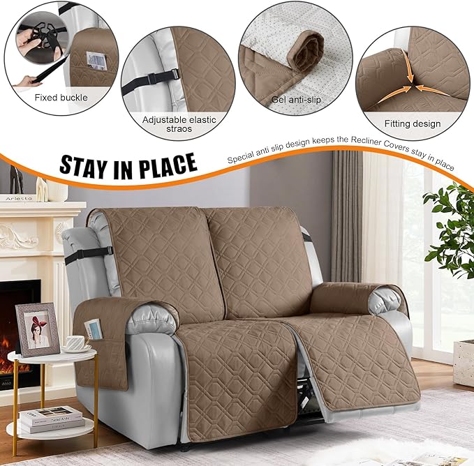 VANSOFY Waterproof Recliner Couch Covers, Sofa Covers 1-Piece Washable - Image 3