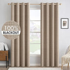 MIULEE 100% Blackout Linen Textured Curtains by MIULEE