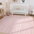 Nakagishi Pink Rugs for Bedroom Girls: 5x8 Washable Boho Large Neutral Area Rug - Image 7