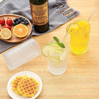 16oz Clear Hobnail Drinking Glasses with Straws Set of 12, Highball Glasses Cups, Kitchen Water Glasses Cup, for Cocktail, Juice, Whiskey, Milk and Various Mixed Drinks
