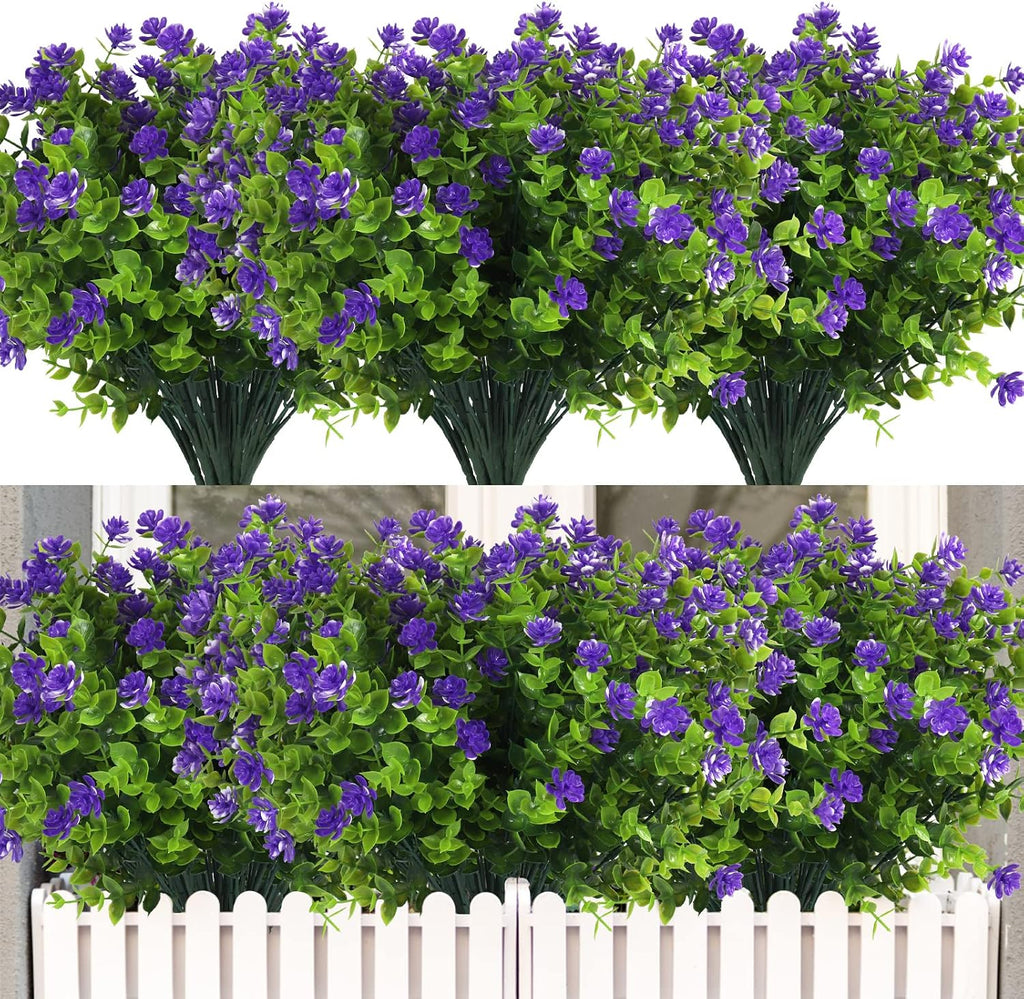 RECUTMS Artificial Fall Mums Flowers No Fade Faux Autumn Plants Outdoor 8Pc