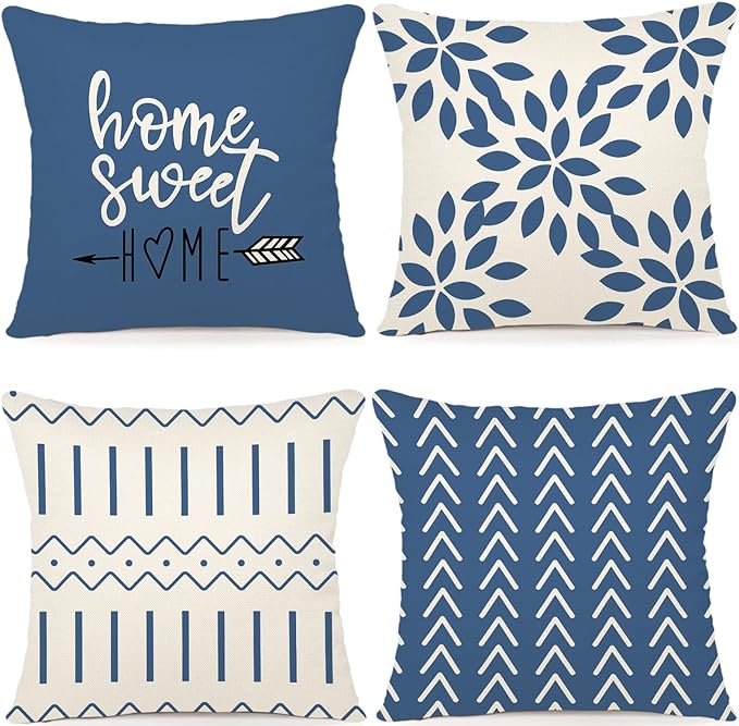 YCOLL Pillow Covers 22x22 Set of 4, Modern Sofa Throw Pillow Cover, Decorative by PillowCoversExpert