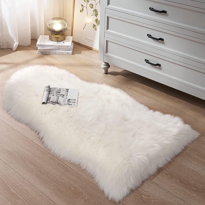 Small Faux Fur Rug 2x4 ft Ultra Soft Sheepskin Rugs Chair Sofa Cover Seat Pad - Image 3