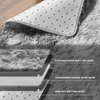 Ultra Soft Indoor Modern Area Rugs, 5x7 Tie-Dyed Light Grey Large Area Rugs - Image 5
