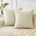 MIULEE Pack of 2 Cream Throw Pillow Covers 20x20 Inch Soft Polyester Pillow by MIULEE