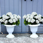 2 Pcs Artificial Flowers Outdoor Potted Large, White Geranium