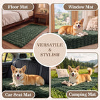 MYSKY HOME Couch Cover for Dogs, Plush Soft Sofa Cover Washable, Couch Covers for 3 Cushion Sofa Pet Friendly, Waterproof Non-Slip Durable Sofa Slipcover Furniture Protector, Moss Green, 35"x83"