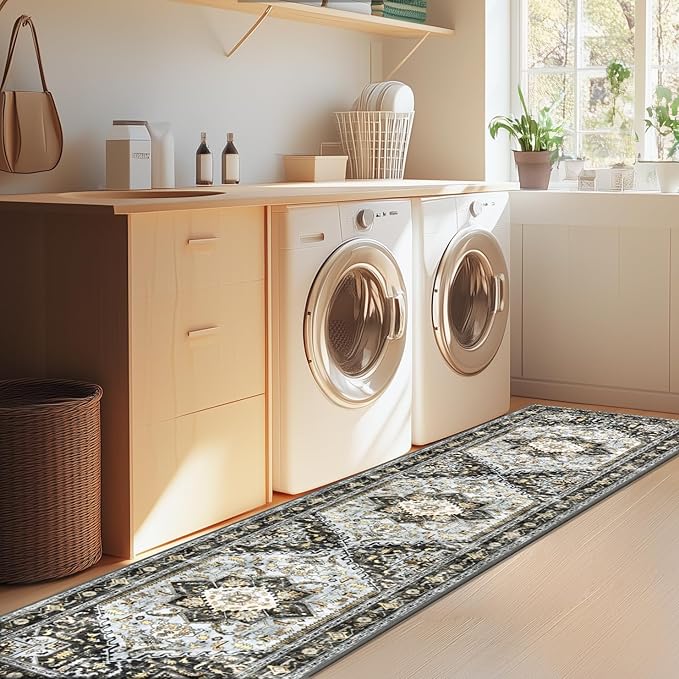 Yamaziot Washable Runner Rug, 2x8 Non-Slip Boho Vintage Hallway Rug Runner - Image 7