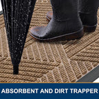 Smiry Front Door Mat Outside Entrance, Heavy Duty Sturdy Natural Rubber Doormat - Image 3