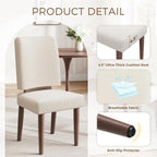 Jocoevol Dining Chairs Set of 4, Upholstered Kitchen & Dining Chairs with Curved Backrest,Thick Cushioned Seats & Solid Wood Legs, Mid-Century Modern Kitchen Chairs for Dining Room