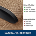 Smiry Front Door Mat Outside Entrance, Heavy Duty Sturdy Natural Rubber Doormat - Image 5