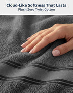 LANE LINEN Bath Towel Set 100% Cotton 18 Piece Soft Absorbent - Grey