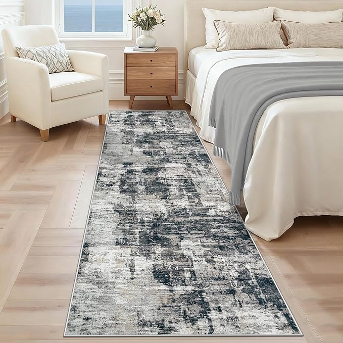 XLUEZ 2x8 Runner Rug for Hallway, Washable Modern Abstract Runner Rugs Neutral - Image 2