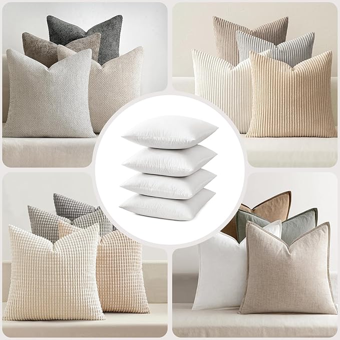 MIULEE Pillow Inserts 22x22, Down Feather Throw Pillow Inserts, Premium Fluffy - Image 4