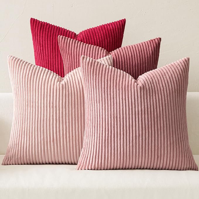 MIULEE Boho Farmhouse Throw Pillow Covers 18x18 Inch Set of 4 Romantic by MIULEE