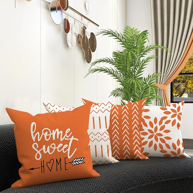 YCOLL Fall Pillow Covers 20x20 Set of 4, Modern Sofa Throw Pillow Cover - Image 3