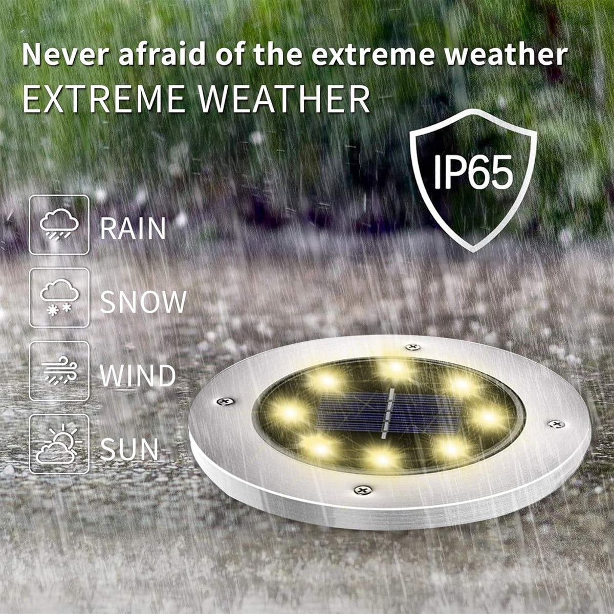 INCX Solar Lights Outdoor Waterproof, Warm White, 16 Pack Ground Lights