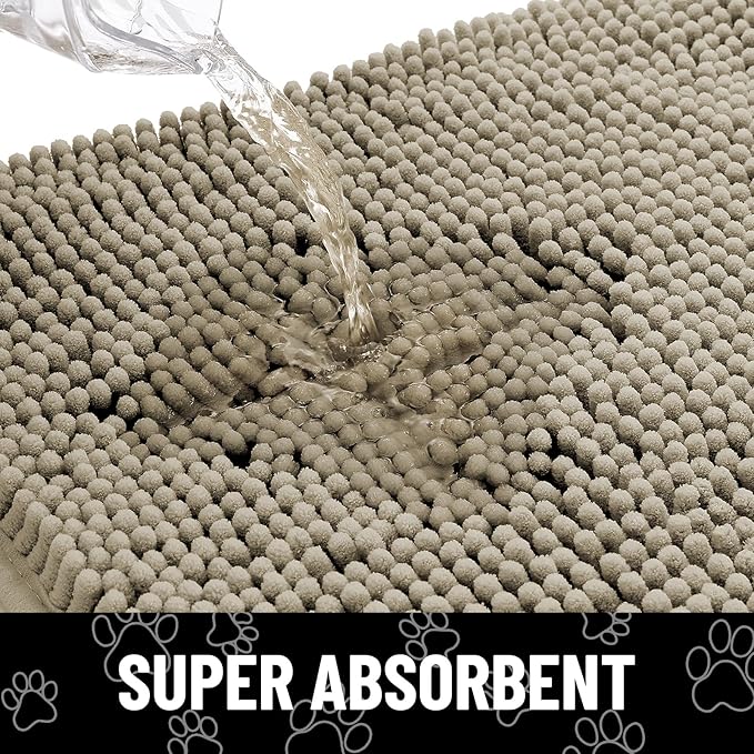 Smiry Dog Door Mat for Muddy Paws, Absorbent Dirt Trapper Non Slip Quick Dry - Image 5