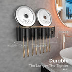 iHave Toothbrush Holders for Bathrooms Wall Mounted with Dispenser & 4 Cups