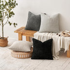 MIULEE Decorative Couch Throw Pillow Covers 18x18 Inch Black 2 Pack