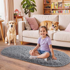 Pionblank Fluffy Oval Area Rug for Bedroom 3.3x6.2 Feet, Cute Plush Throw Rugs - Image 5