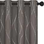Deconovo Blackout Curtains, Thermal Insulaed Soundproof Drapes, Wave Dots by Deconovo