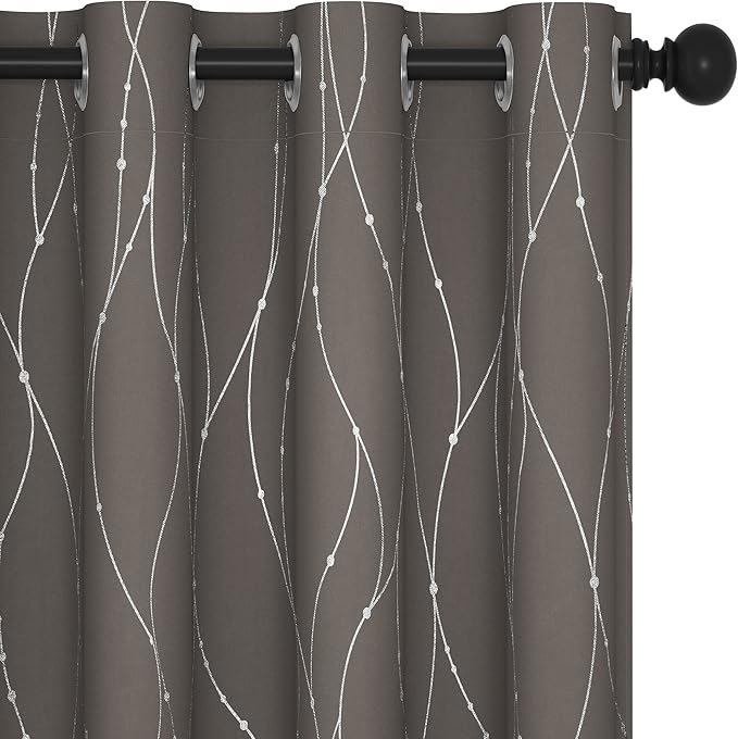 Deconovo Blackout Curtains, Thermal Insulaed Soundproof Drapes, Wave Dots by Deconovo