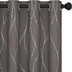Deconovo Blackout Curtains, Thermal Insulaed Soundproof Drapes, Wave Dots by Deconovo