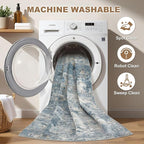 Nakagishi 8x10 Area Rugs Living Room: Washable Abstract Large Neutral Soft Rug - Image 2