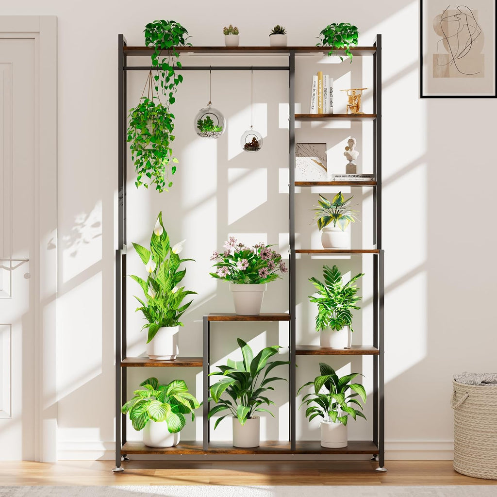 CODACE Plant Stand Indoor with Grow Light - 71 Inches Tall Plant Shelf