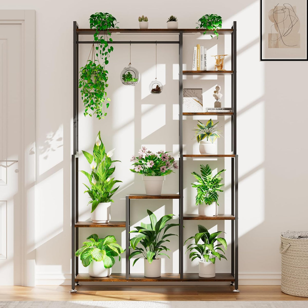 CODACE Plant Stand Indoor with Grow Light - 71 Inches Tall Plant Shelf