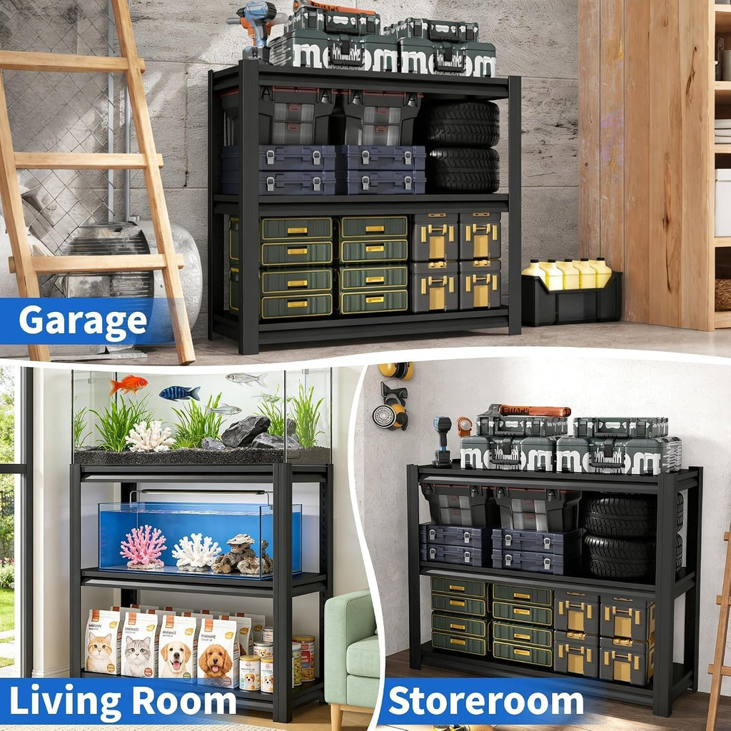 3 Tier Garage Shelving Heavy Duty,Adjustable Storage Shelves Unit