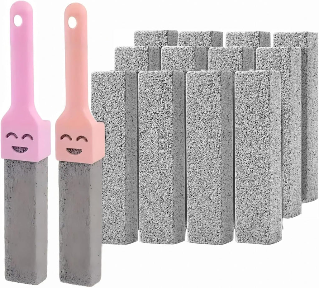 JODCSPKERT12 Pack Pumice Stone for Cleaning,Scouring Stick with 2 Handle