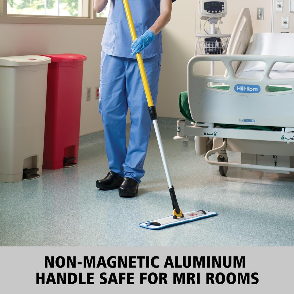 Rubbermaid Commercial Products HYGEN Quick-Connect Adjustable Extension Handle/Pole, Lightweight Cleaning Tool for Floors/Walls/Ceilings/Windows for Janitorial/Residential/Commercial/Business, 4ft - 6ft, Aluminum, Yellow