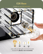 EDISHINE 2-Light Black Bathroom Vanity Light, Crystal Sconce Over Mirror