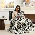 Cozy Bliss Leopard Print Faux Fur Throw Blanket - Image 3