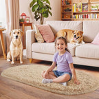 Pionblank Fluffy Area Rug for Bedroom 2.6'x5.3', Shag Oval Rug for Bedside - Image 5