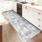 2x8 Runner Rug for Hallway, Washable Modern Abstract Runner Rugs Neutral Soft - Image 3