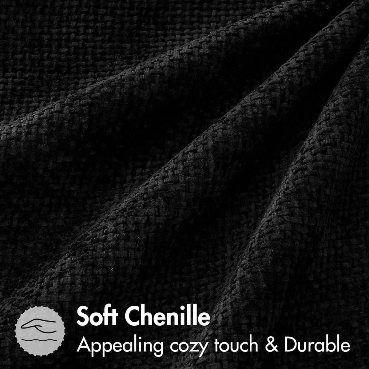 MIULEE Decorative Couch Throw Pillow Covers 18x18 Inch Black 2 Pack