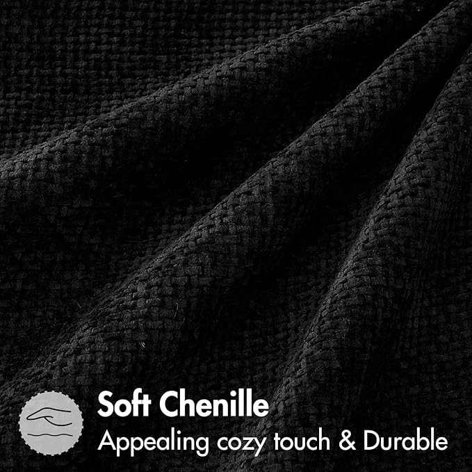 MIULEE Pack of 2 Lumbar Couch Throw Pillow Covers 20x12 Inch Black Modern Boho - Image 8