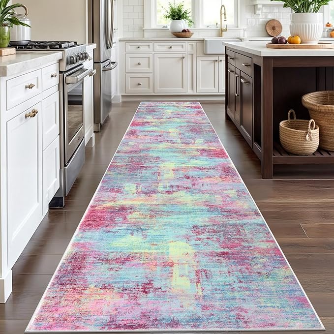 IOHOUZE Abstract Runner Rug 3x12 Ft Washable Runners - Image 2