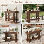 Console Table for Entryway, 47.2" Narrow Farmhouse Sofa Table Walnut